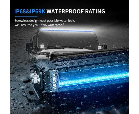 Светодиодная балка 270W Aurora ALO-S5T-50RQ 50" Дальний свет + RGB подсветка, изображение 2