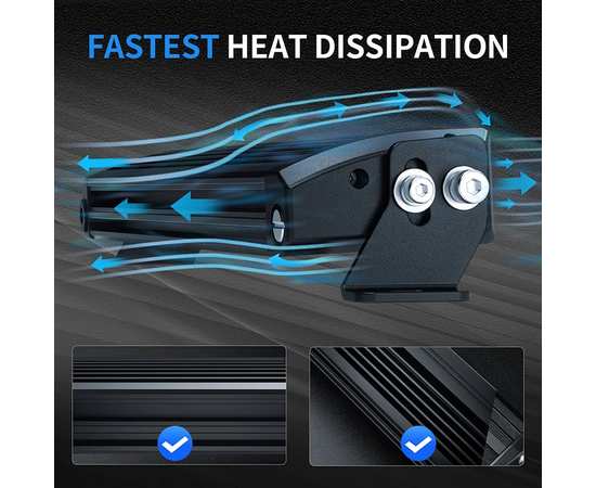 Светодиодная балка 270W Aurora ALO-S5T-50RQ 50" Дальний свет + RGB подсветка, изображение 10