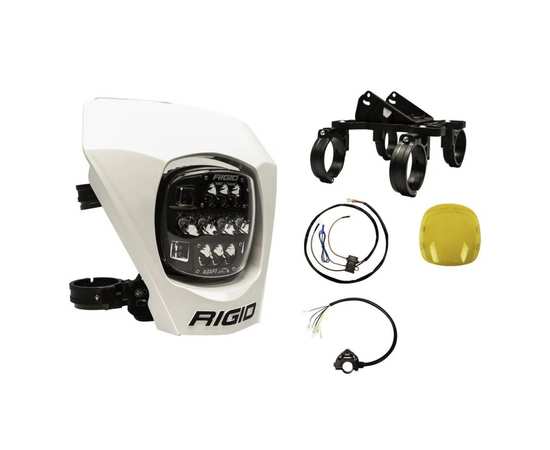Комплект для мотоцикла RIGID Adapt XE Moto Kit White — Фара, защита, чёрный обтекатель, проводка