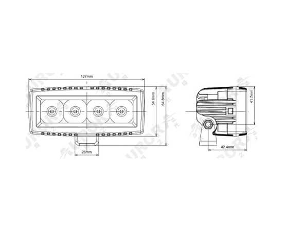 Фара 20W AuroraALO-M-L-4-E7D1 ближнего света