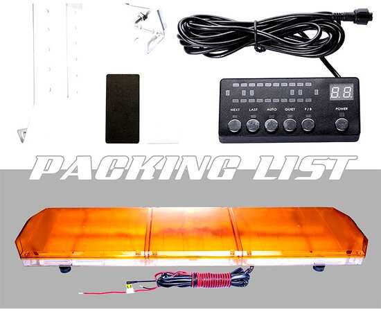 Проблесковая люстра 220W, 121 см, 16 режимов, желтая (12-24V), изображение 4