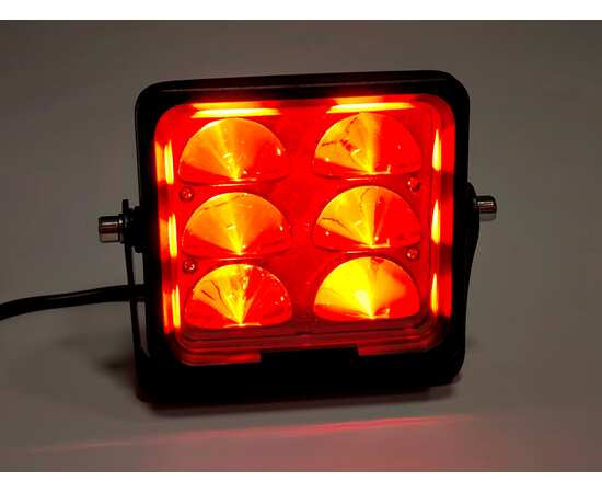 Маркерный фонарь LOYO 30W - Красная дуга (подкова) FORK U-ZONE SHAPE ARC MAX RED, 10-80V