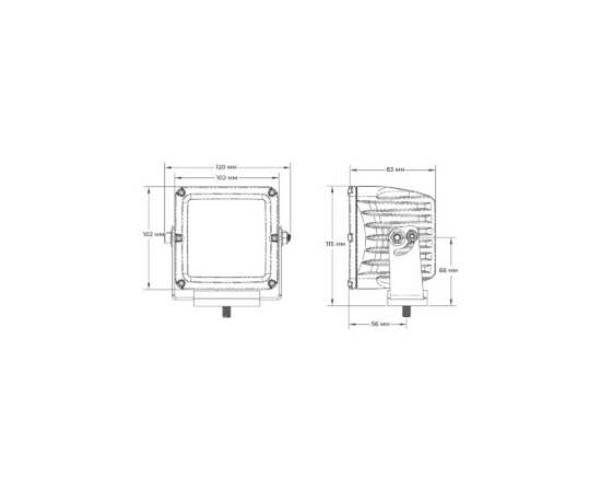 Светодиодная фара 89W - Водительский свет, Rigid MD-XL Серия PRO (12 светодиодов), (пара) 36V, изображение 2