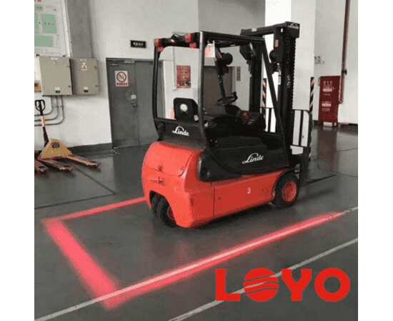 Маркерный фонарь LOYO 60W - Красная линия, FORK LINE MEGA RED  для вилочного складского погрузчика