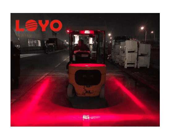 Маркерный фонарь LOYO 60W - Красная линия, FORK LINE MEGA RED  для вилочного складского погрузчика