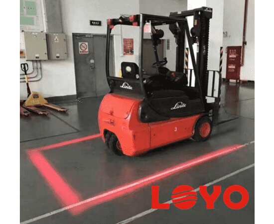 Маркерный фонарь LOYO 60W - Красная линия, FORK LINE MEGA RED  для вилочного складского погрузчика