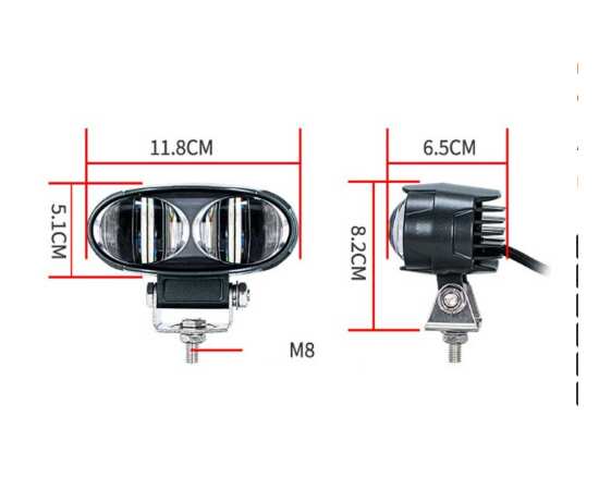 Маркерный фонарь LOYO 20W - Синяя линия, FORK LINE MAX BLUE, 10-110V для вилочного складского погрузчика