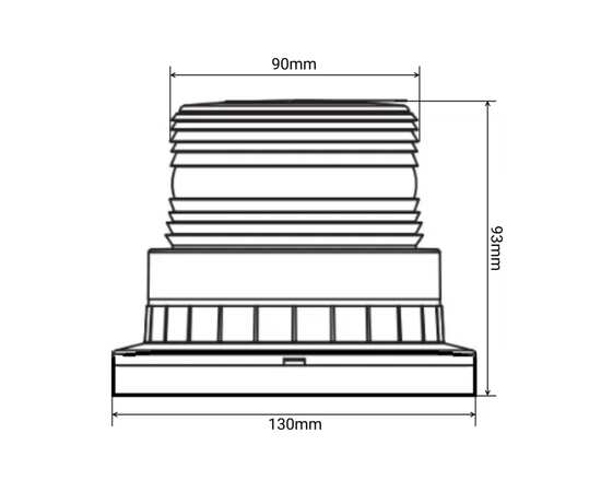 Проблесковый маяк Samrai 015S, 7 режимов, 10 LED, 13 см, на магните, питание от прикуривателя,