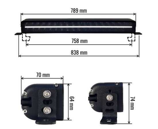 Светодиодная двухрядная балка Samrai 270W - Водительский свет с ДХО, 79 см, 35100 Lm, 35270D, изображение 5