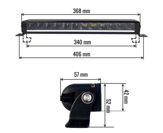 Светодиодная балка Samrai 60W - 5560D - Дальний свет с ДХО (Белый-Желтый) 40,6 см, 7800Lm, 5000К