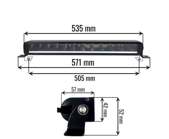 Светодиодная балка Samrai 90W - 5590D - Дальний свет с ДХО (Белый-Желтый), 57 см, 11700Lm, 5000K