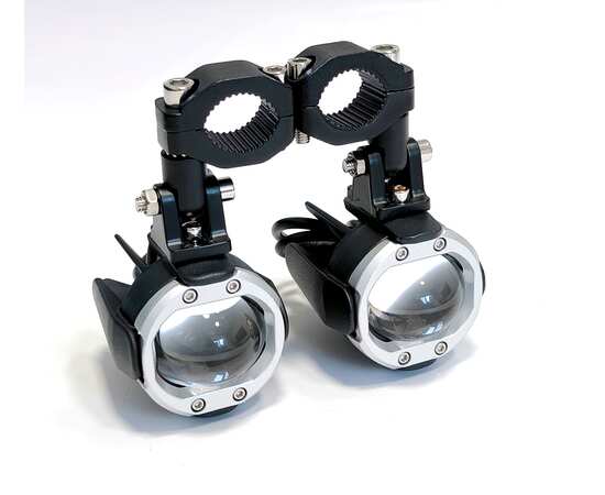Противотуманные фары 100W для мотоцикла, (Белый-Желтый) - Ближний/Дальний света, Стробоскоп (2 шт)  OTBS-3G