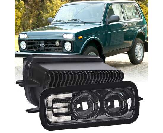 Надфарники Lada Niva 50W - LY-LD-DRL001 -  Противотуманный свет,  DRL (ДХО), Поворот. (НИВА 1995-2019) 3000Lm