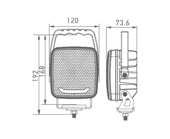 Фароискатель SANMAK ручной 80W - Рабочий свет + позиционный свет 2W Янтарный, SA6051-80H (светодиоды  CREE) 5600Lm