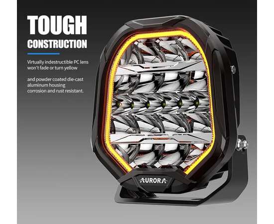 Светодиодные фары AURORA 270W - ALO-P-R-9-R11Y-AW - Комбинированный свет (белый свет) + ДХО (Желтый