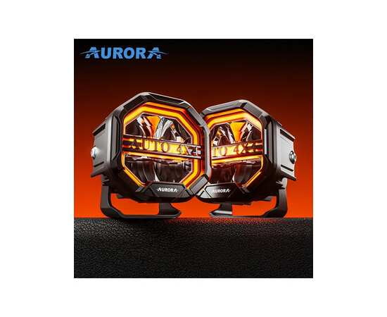 Светодиодная фара AURORA 40W - ALO-W-4-R12T3-AW - Комбинированный свет (белый свет) + ДХО (Желтый -Белый) 4600Lm