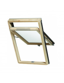 Пластиковое мансардное окно, двухкамерный стеклопакет RoofLITE+ TRIO PINE PVC 78*140