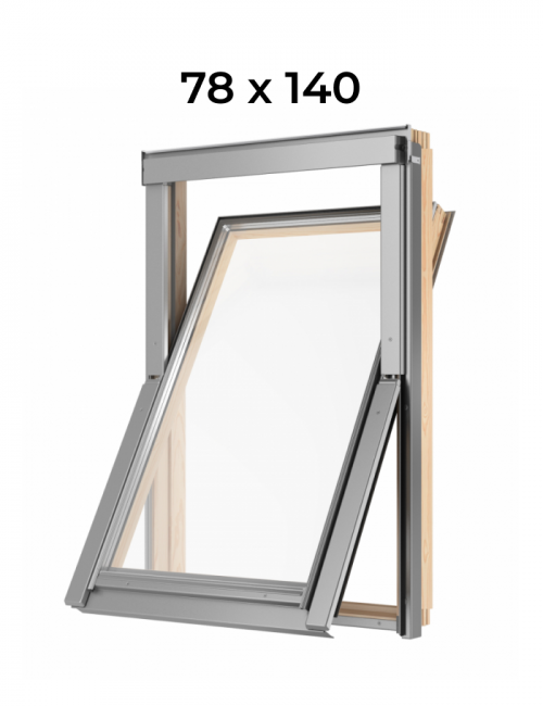 Мансардное окно, однокамерный стеклопакет RoofLITE+ SOLID PINE 78*140
