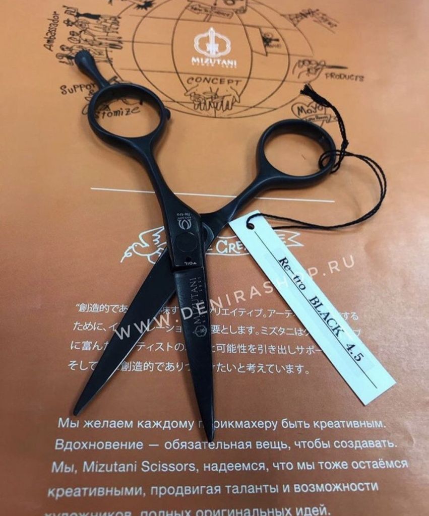 ножницы для стрижки black-smith re-tro titanium black 4.5 картинка купить
