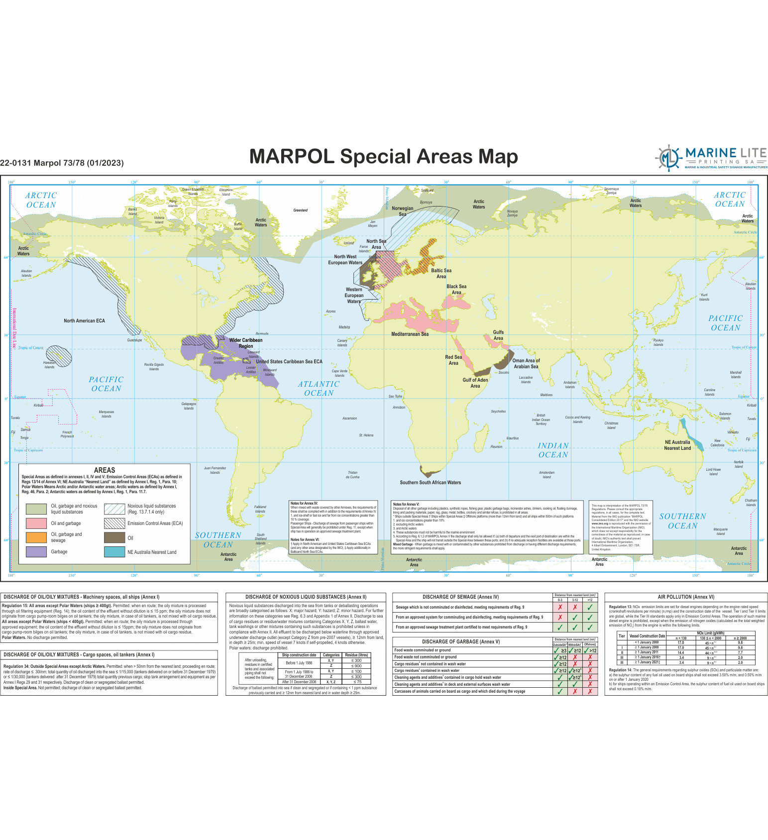 Posters :: MARPOL 73/78 Special Areas Map Edition 18