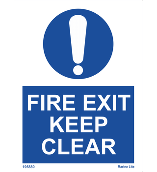 Fire exit keep clear 195880 335880