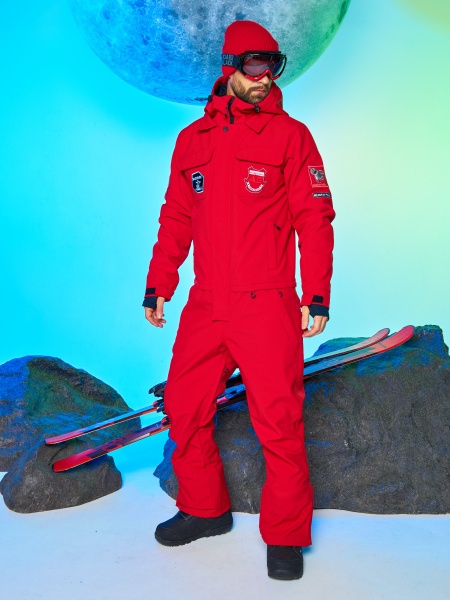 Мужской сноубордический горнолыжный комбинезон Alpha Endless Prometheus 223/230510 RED - Красный