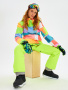Женский сноубордический /горнолыжный костюм Alpha Endless Волшебное конфетти_016 / брюки 223/1421_YEL Желто-зеленый