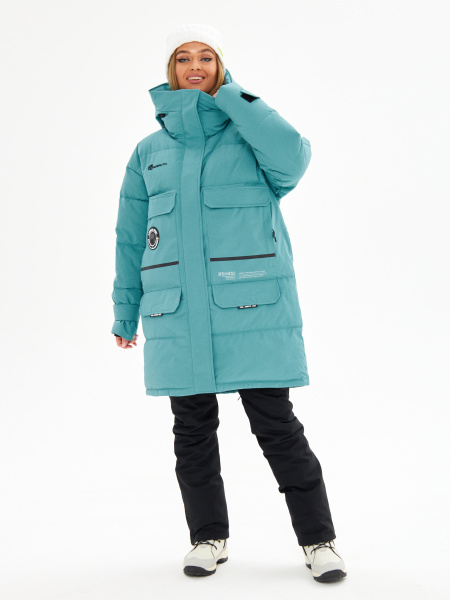 Женская зимняя мембранная куртка /парка /пальто OVERSIZE Azimuth Сказка 123/22900_24 Бирюзовый