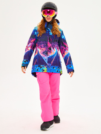 Женский сноубордический /горнолыжный костюм Alpha Endless Волшебное конфетти_002 / брюки 223/1421_PNK Розовый