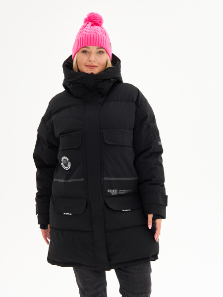 Женская зимняя мембранная куртка /парка /пальто OVERSIZE Azimuth Сказка 123/22900_20 (БР) Черный
