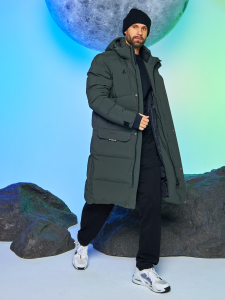 Мужское мембранное стеганное пальто Azimuth Снежный Богатырь 123/22950_29 Хаки