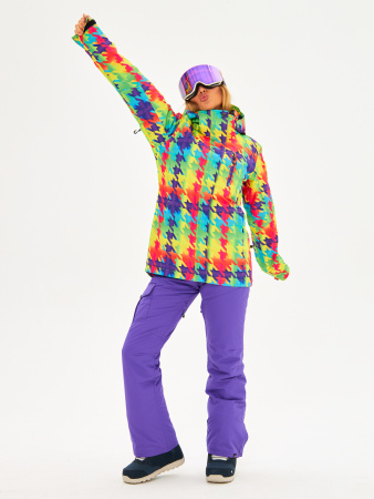 Женский сноубордический /горнолыжный костюм Alpha Endless Волшебное конфетти_006 / брюки 223/1421_PRP Фиолетовый