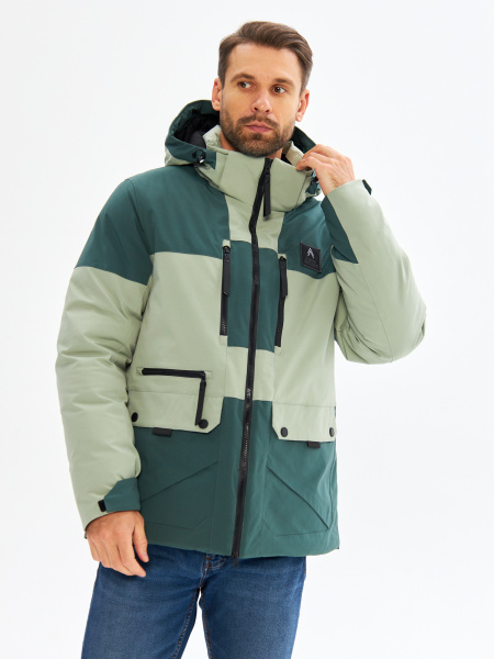 Мужская зимняя мебранная куртка Alpha Endless Cityscape 323/2620_23 Зеленая Пастель