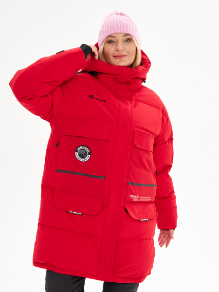 Женская зимняя мембранная куртка /парка /пальто OVERSIZE Azimuth Сказка 123/22900_25 (БР) Красный
