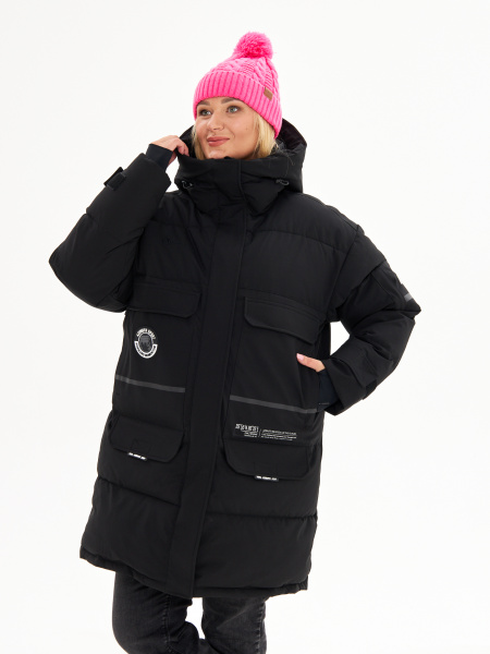 Женская зимняя мембранная куртка /парка /пальто OVERSIZE Azimuth Сказка 123/22900_20 (БР) Черный