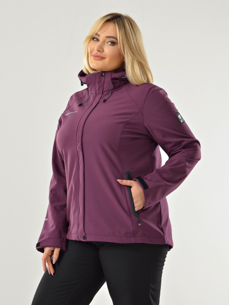 Женская куртка виндстопер /софтшелл баклажановый Azimuth ВТ 20665_1_305 (БР)