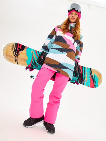 Женский сноубордический /горнолыжный костюм Alpha Endless Волшебное конфетти_010 / брюки 223/1421_PNK Розовый