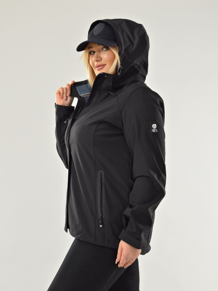 Женская куртка виндстопер /софтшелл черный Azimuth ВТ 20665_1_306 (БР)