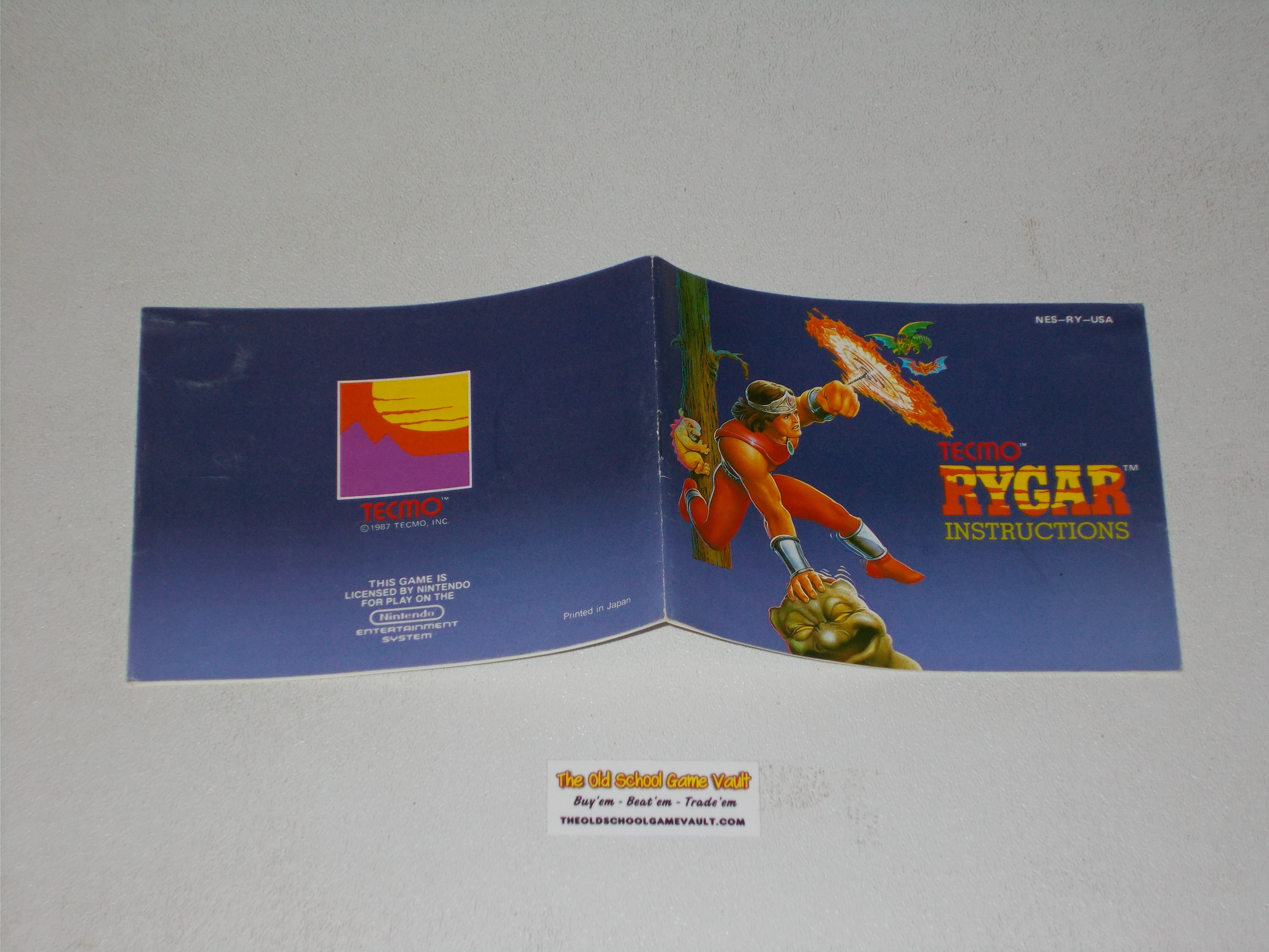 Buy Nintendo NES Instruction Manual Rygar