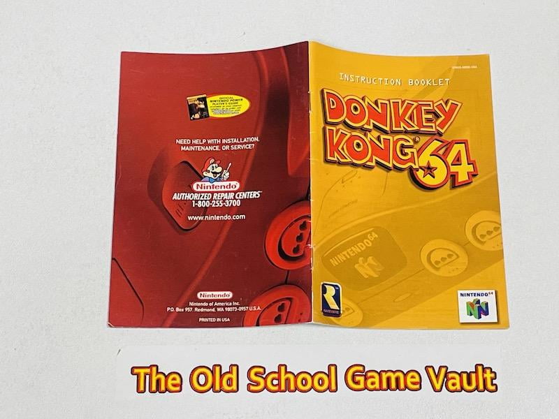 Donkey Kong - Authentic Nintendo 64 Instruction Manual 