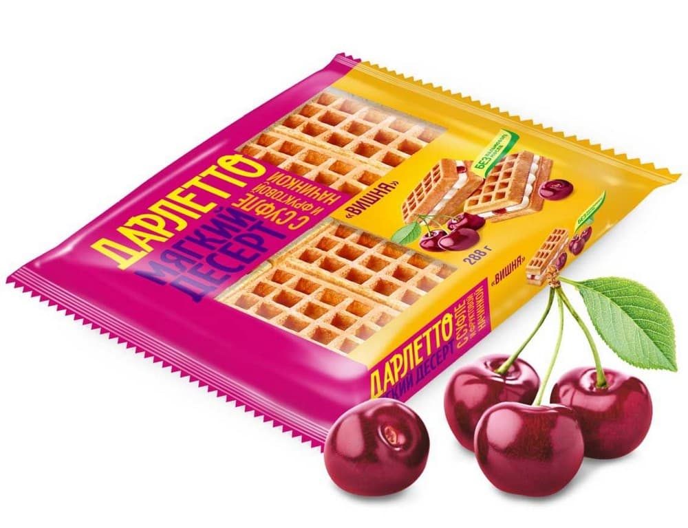 Вафли дарлетто с малиной. Венские вафли дарлетто. Вафли с суфле с вишней. Дарлетто мягкий десерт суфле начинка. Мягкие вафли дарлетто земляника.