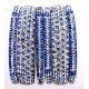 Asmani Blue + White Multicolored Fancy 6 Pieces Bangle Set
