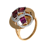 Кольцо с родолитом и бриллиантами
