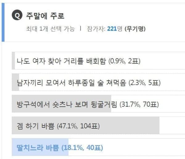 전국 30대 싱글남자가 주말에 하는 일이 궁금한 처자