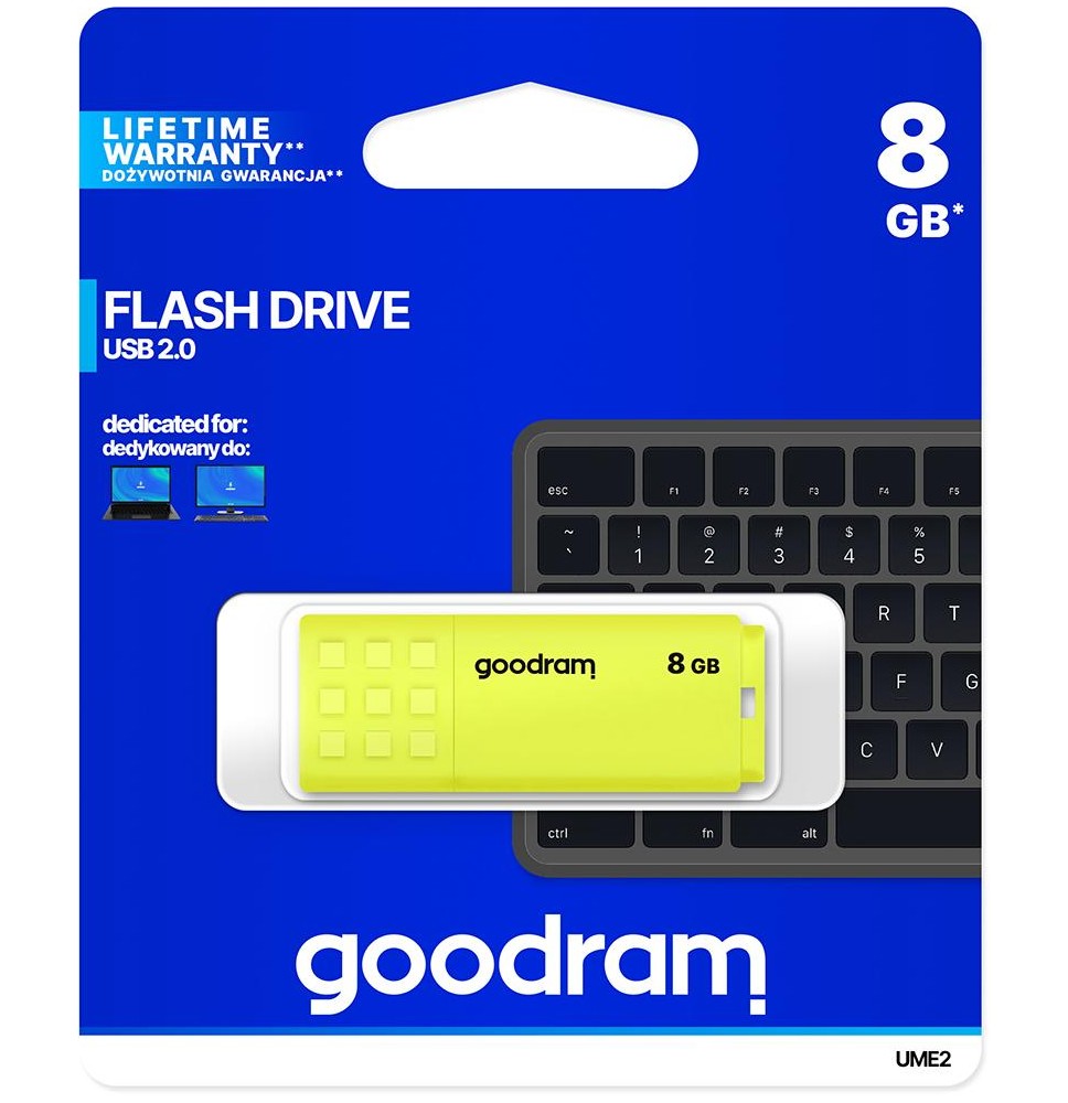 Pendrive GoodRAM 8GB UME2 yellow USB 2.0 - retail blister