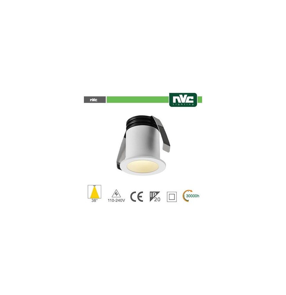 Punto Luce LED 2W 3000K 38° IP20 FORO:35mm