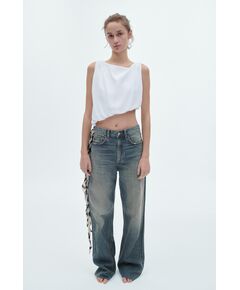 Zara Топ с асимметричным верхом и складками. , Цвет: Белый, Размер: S