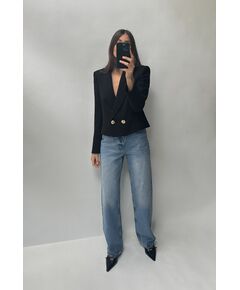 Zara Джинсы полной длины с высокой посадкой z1975 straight-fit , Цвет: Синий, Размер: 38