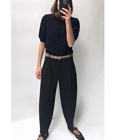 Zara Брюки carrot fit с поясом , Цвет: Черный, Размер: XS