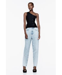 Zara   z1975 mom-fit high-waist jeans , Цвет: Синий, Размер: 34